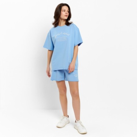 Set (T-shirt, shorts) Women's minku Blue color, river 48-4