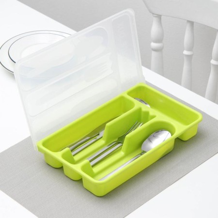 Tray for cutlery with a lid of a share, 30 × 18 × 4.5 cm, color mix-3