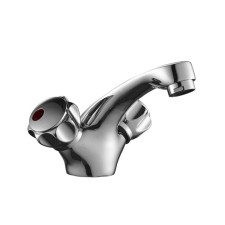 Decoroom DR45011R, two -handed monolithic washbasin mixer, chromium color
