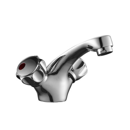 Decoroom DR45011R, two -handed monolithic washbasin mixer, chromium color