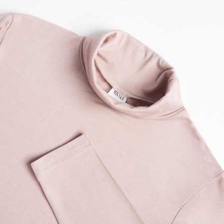 Women's turtleneck Minaku: Basic Line, beige color, size 44-7