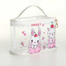 Cosmetic bag PVC Friends, 21*12*13, OTD on Lightning PL54, White