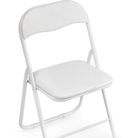 Fold 1 Metal Carcass chair, metal/eco -leather, white/white 43x40x77 cm-5