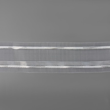 Curtain tape, organza, 4.5 cm, 50 ± 1 m, transparent/white color-2