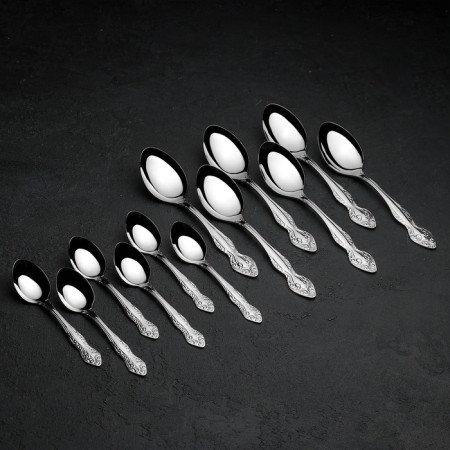 Set of cutlery "Slavyanka", 24 items, decorative box, silver color-4
