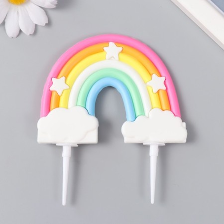 Decor for creativity plastic "Rainbow in clouds with stars" 7 cm