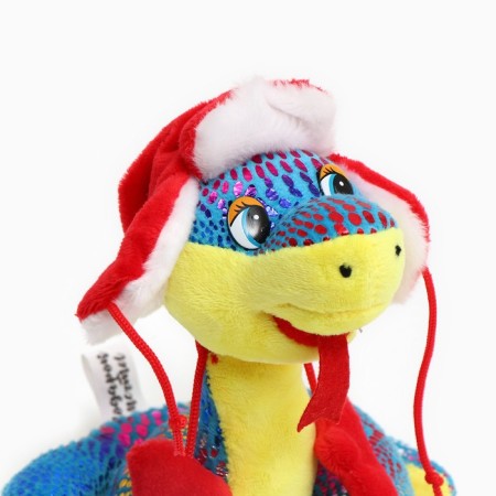 Soft toy "Snake", in a hat ear, 15 cm, blue color-5