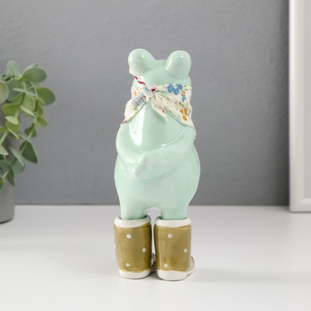 Souvenir Ceramics "Frog in rubber boots, with a scarf" 8.4x6x16.3 cm-2
