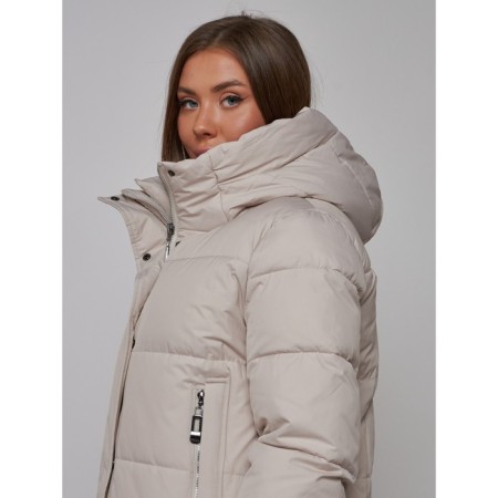 Coat insulated winter female, size 50, light-gray color-17