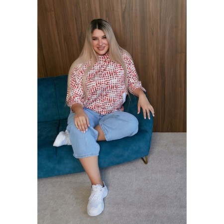 Female blouse, size 70, red color-3