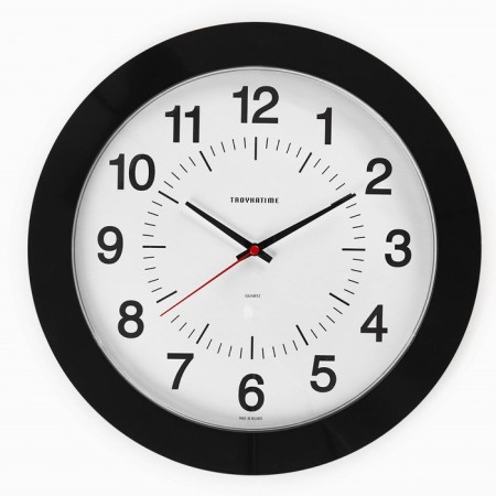 Wall clock, series: classic, smooth move, d-30.5 cm, black
