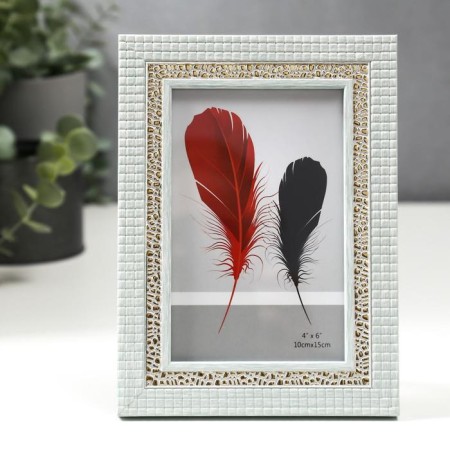 Photo frame plastic 10x15 cm "Mosaic and gold mica" 18.5x13.8 cm