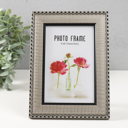 Photo frame plastic 10x15 cm "Tanzania" silver 18.7x13.7x1.2 cm-1