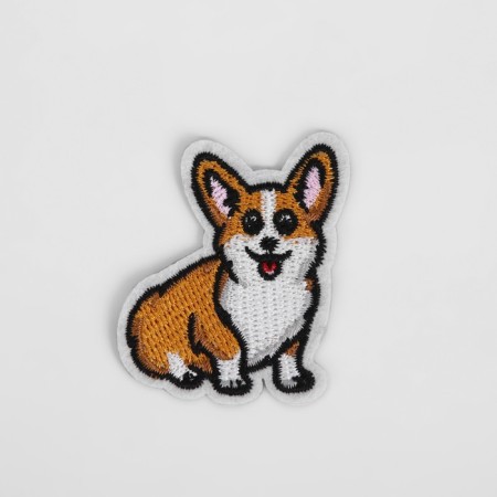 Glue patch for clothes, shoes, bags "Corgi", 4 × 5.2 cm-1