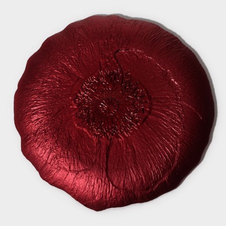 Glass Serving "Flora", d = 33 cm, red color-1