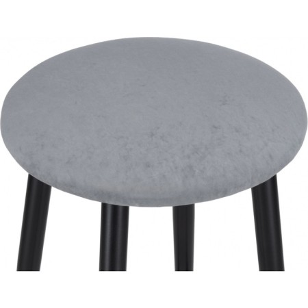 Haric gangtock stool spinning silver, metal/velor, black/gray 36x36x64 cm-3
