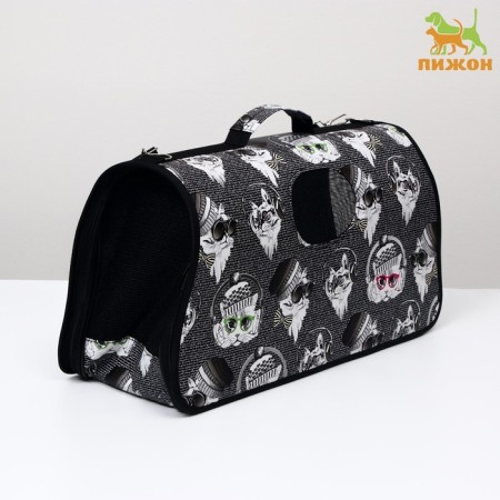 Bag - Carriage for animals "Winter cats", size L, 53 x 21 x 29 cm