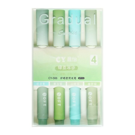 A set of markers-textbooks 4 pieces/4 colors, pastel blue-green gradient-4