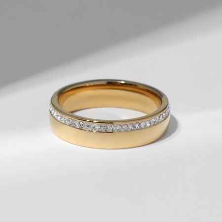 Xuping ring stimulus, white color in gold, size 19-1