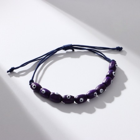 Bracelet-cooker "eyes", wooden risins, blue color-1