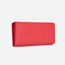 Women's wallet on magnets, red color