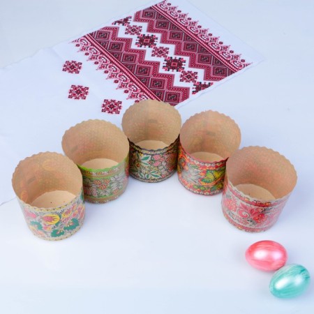 Paper form for the cake "Khokhloma" 90 x 90 mm, mix-2