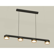 Комплект подвесного светильника Ambrella light, Traditional DIY, XB9152152, 4хGX53, цвет чёрный песок, золото желтое полированное