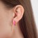 Emall earrings “minimal” Strazinka, white-pink color in gold