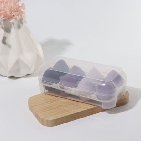 Makeup sponge, set - 8 pcs, increase when getting wet, purple color-9