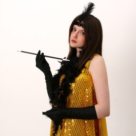 Gatsby carnival costume dress, goal grunt color gold rr 46-48