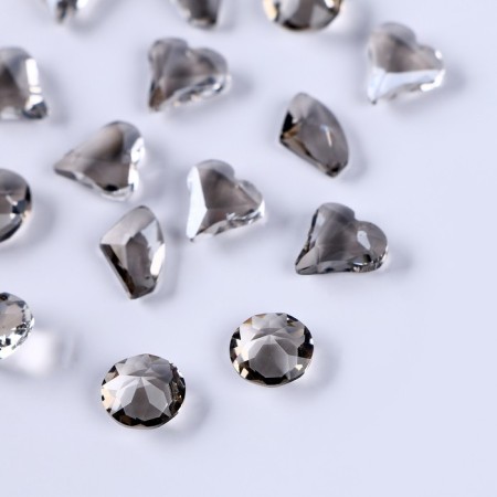Decorative pebbles for creativity, set of 15 pcs., Gray color, stones: from 6 to 14 mm-1