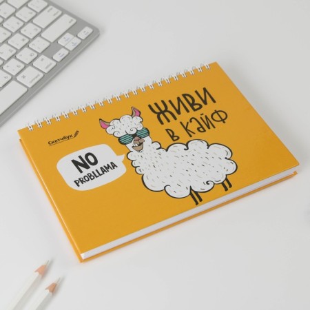 The sketchbook in a solid cover on the crest “Live in high” A5, 80 l, 100 g/m-1