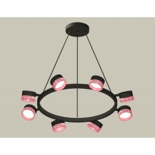 A set of suspended rotary lamp with composite crystal Ambrella Light, Traditional Diy, XB9198251, 8XGX53, black sand, pink