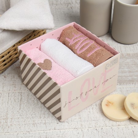 Set of towels "Rainbow" 30x30 cm - 3 pcs, 100% cotton 340 g/m2