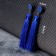 Earrings "Brushes" Harmony, Blue L -brush color 9.5cm