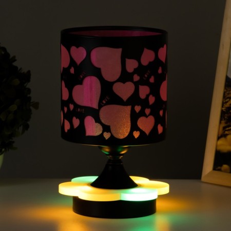 Aroma lace with backlight "Heart" G9 40W +RGB black 12x12x22.5 cm Risalux-3
