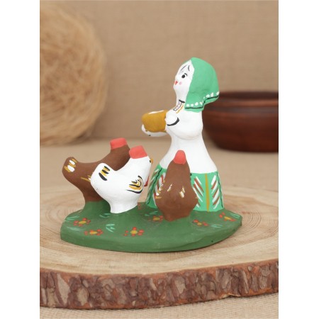 Souvenir "Baba with chickens", 12 × 10 × 12 cm, Kargopol toy, mix-8