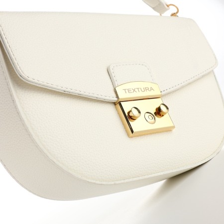 Women's bag on the valve, Textura, small size, white color-4
