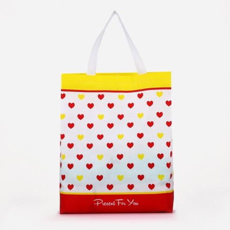 Household bag without fastening, red color-1