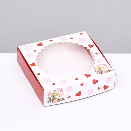 Gift box with a window, "only for you" 11.5 x 11.5 x 3 cm-2