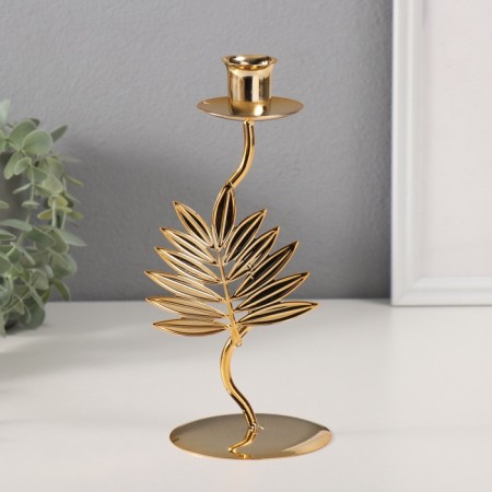 Summary Metal for 1 candle "Fern sheet" D-2 cm 9x9x21 cm
