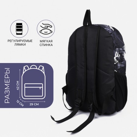 School backpack from lightning textiles, external pocket, gray/black color-1