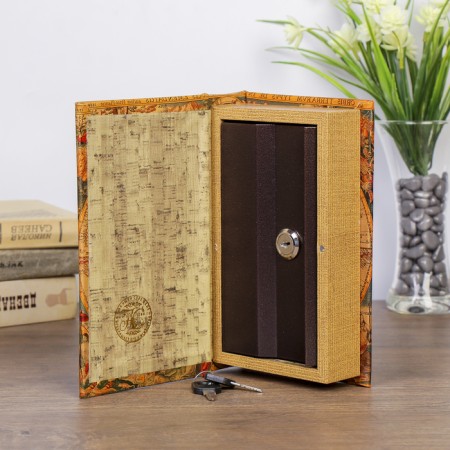 Safe Brush Tree Leather "Old Maps of the World" 21x13x5 cm-1
