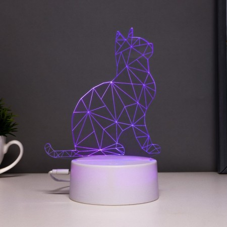 Touch -lamp "Cat sit" LED 7 colors USB/from white batteries-6