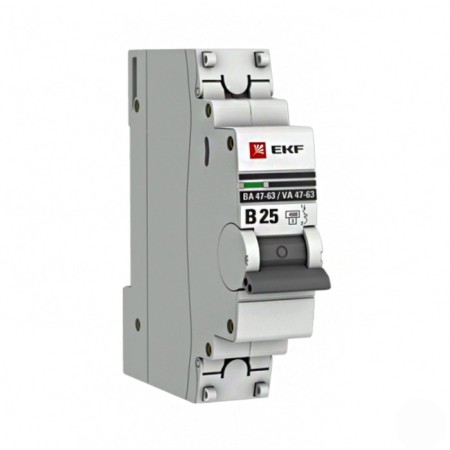 Circuit breaker automatic modular 1P B 25A 4.5ka VA 47-63 Proxima EKF MCB4763-1-25B-PRO