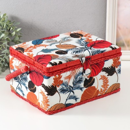 Casket for needlework "Tropical leaves" 19x26x14.5 cm