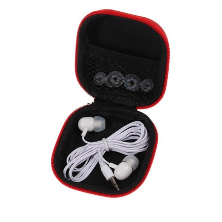 Headphone case, square, mat. top: eco -leather, 80x80x30 mm, black-2