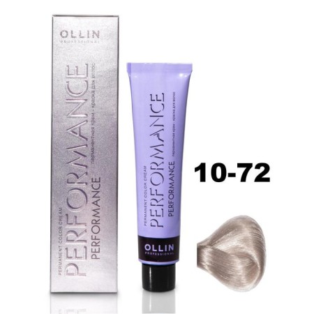 OLLIN PROFESSIONAL PERFORMANCE hair cream, tone 10/72 Bright brown-violet blond, 60 ml
