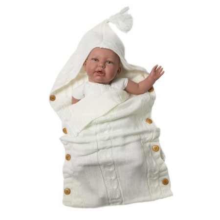 Knitted envelope, size 72x36 cm, milk color