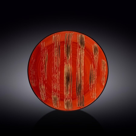 Round plate Wilmax England Scratch, D = 25.5 cm, red color
